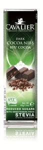 Cavalier Belgian sugar free chocolate bar W. Stevia 85% Dark (40g)