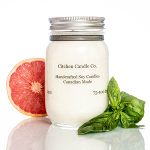 Citchen Candle Co. Soy Candle Grapefruit Basil 12oz