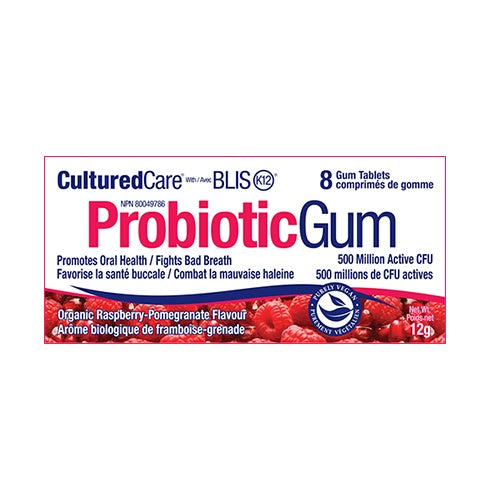 Prairie- CulturedCare Probiotic Gum (8 Raspberry Pomeg. Gums)