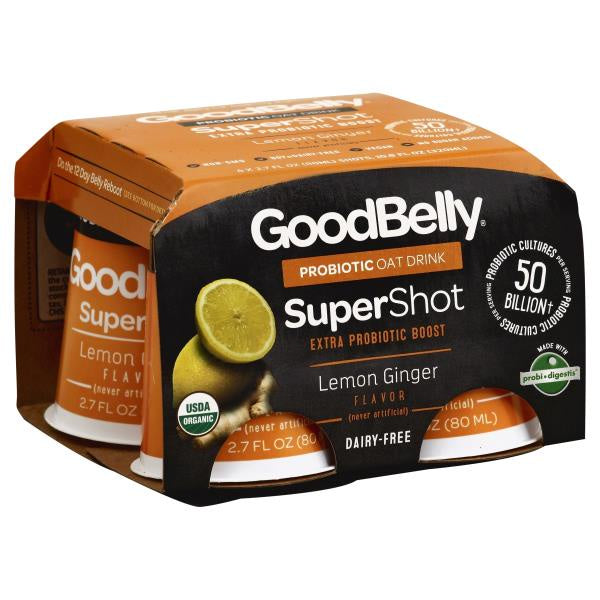 Goodbelly - Lemon Ginger Probiotic Shot (4x80mL)
