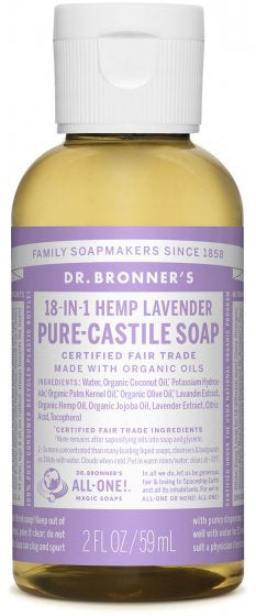 Dr. Bronner's Lavender Pure Castile Liquid Soap (59mL)