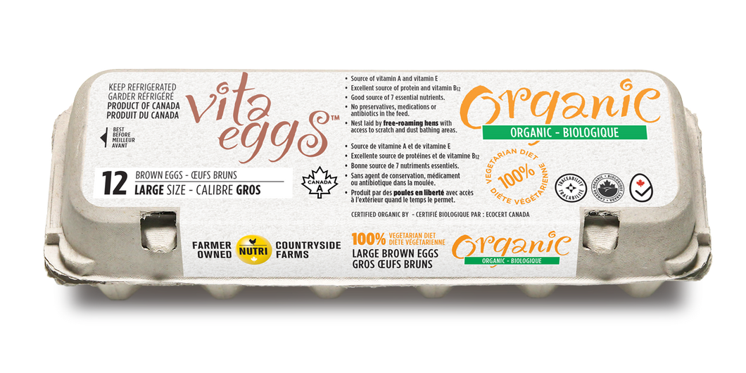 Vita Eggs - Organic Large Brown Eggs 12