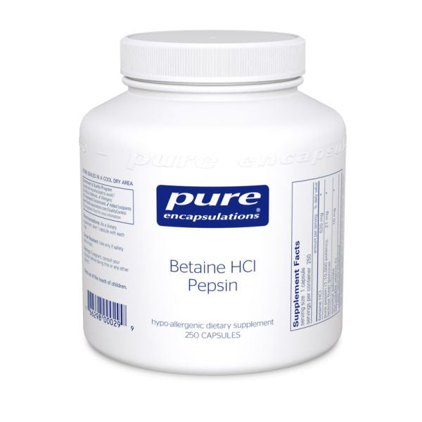 Pure Encap. - Betaine HCl Pepsin (250 VCaps)