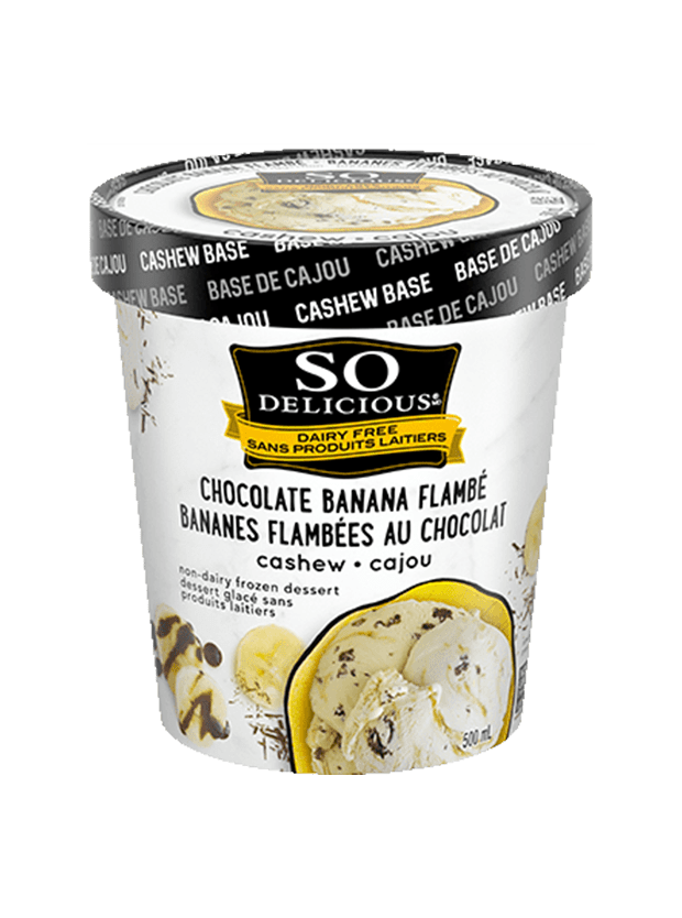 So Delicious Cashew Non-Dairy Frozen Dessert Pints Chocolate Banana Flambe 500ml