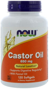 Now - Castor Oil 650mg + Fennel (120 Softgels)