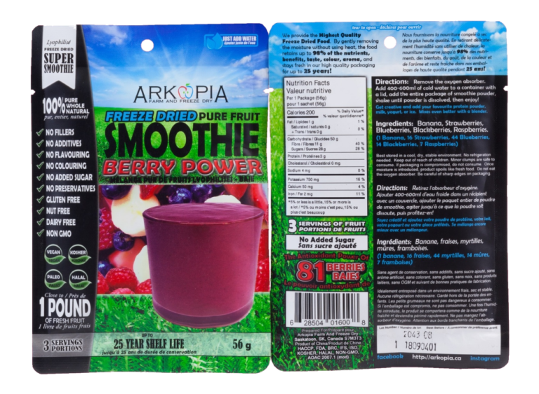 Arkopia Freeze Dried Smoothie Berry Power 56G
