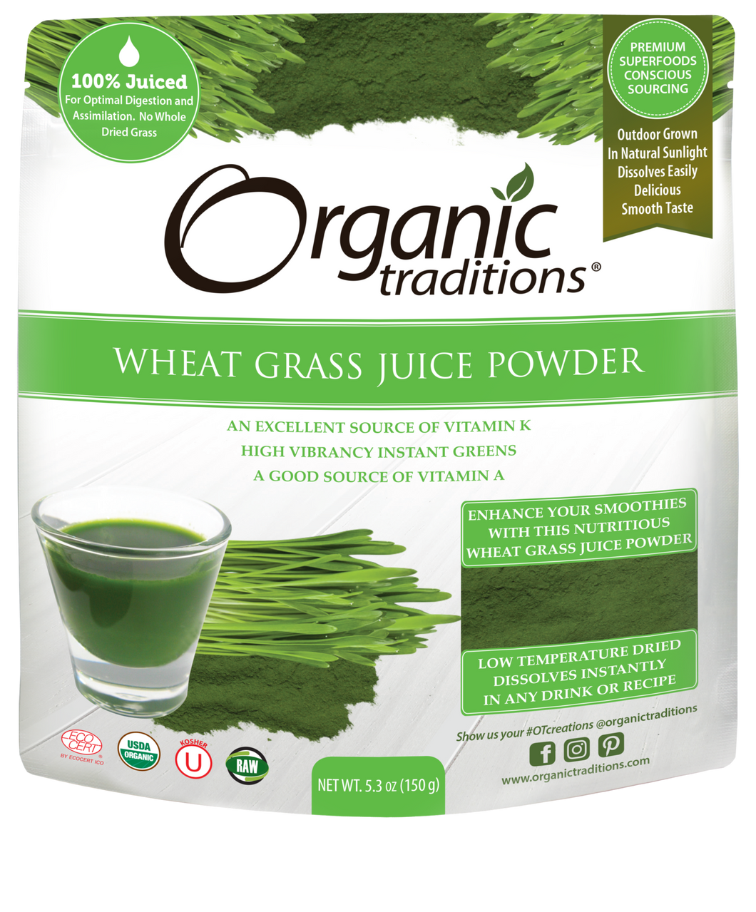 Org Trad- Wheat Grass Juice Powder (150g)