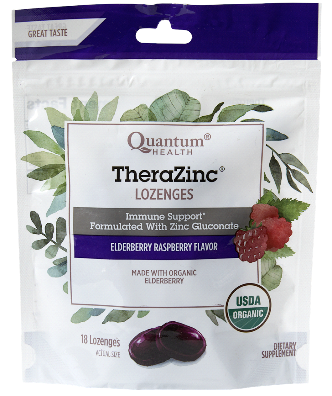 Quantum - Org. Therazinc Elderberry (18 Lozenges)