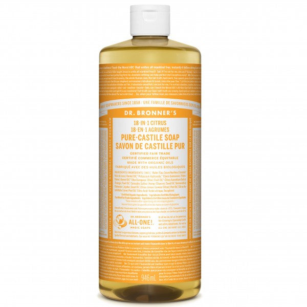 Dr. Bronner's 18-in-1 Citrus Pure Castile Liquid Soap (946mL)