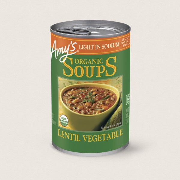 Amy's organic Lentil Vegetable Soup ( lower sodium ) 398ml