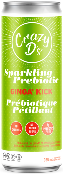 Crazy D's Sparkling Prebiotic Ginga' Kick 355ml