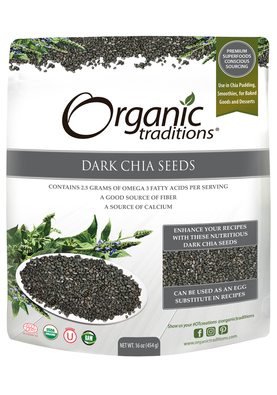 Org Trad- Chia Seeds Dark Whole (454g)