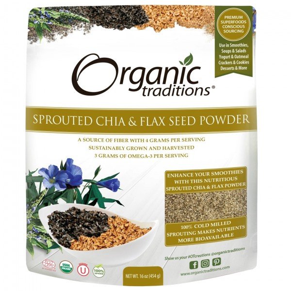 Org Trad- Sprouted Chia and Flax Seed Powder (454g)