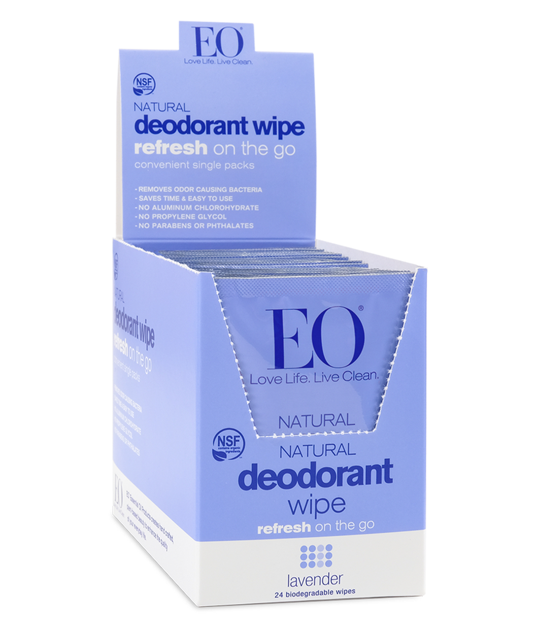 EO- Natural Deodorant Wipes Lavender