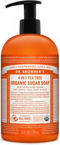 Dr. Bronner's Tea Tree Sugar Pump Soap (355mL)
