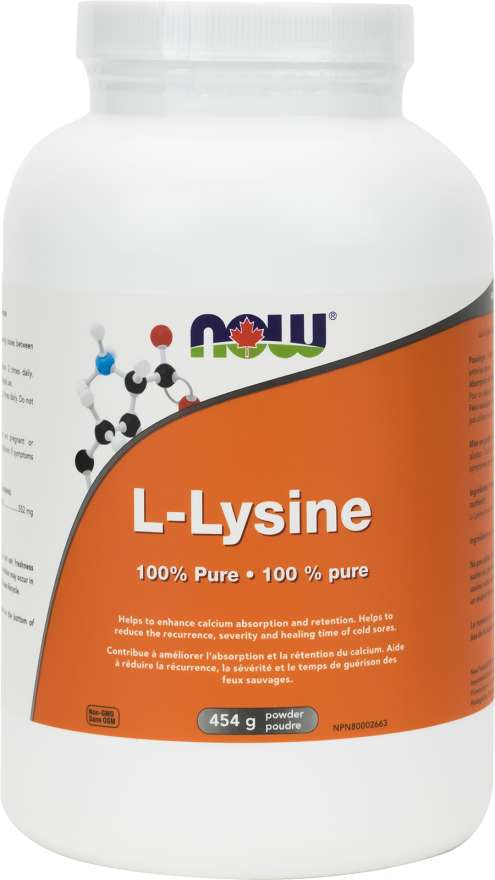 NOW - L-Lysine 100% Pure ( 454g ) Powder