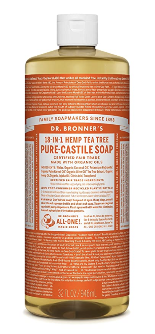 Dr. Bronner's 18-in-1 Tea Tree Pure Castile Soap (946mL)