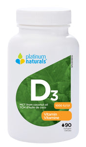 D3 1000 IU MCT from Coconut Oil (90 Softgels)