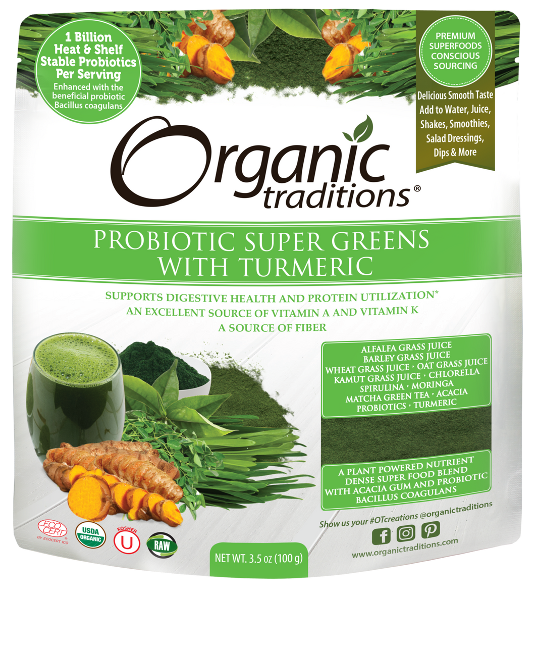 Org Trad- Probiotic Super Greens w/ Tumeric