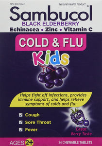 Sambucol Cold&Flu Kids 24 chew tabs