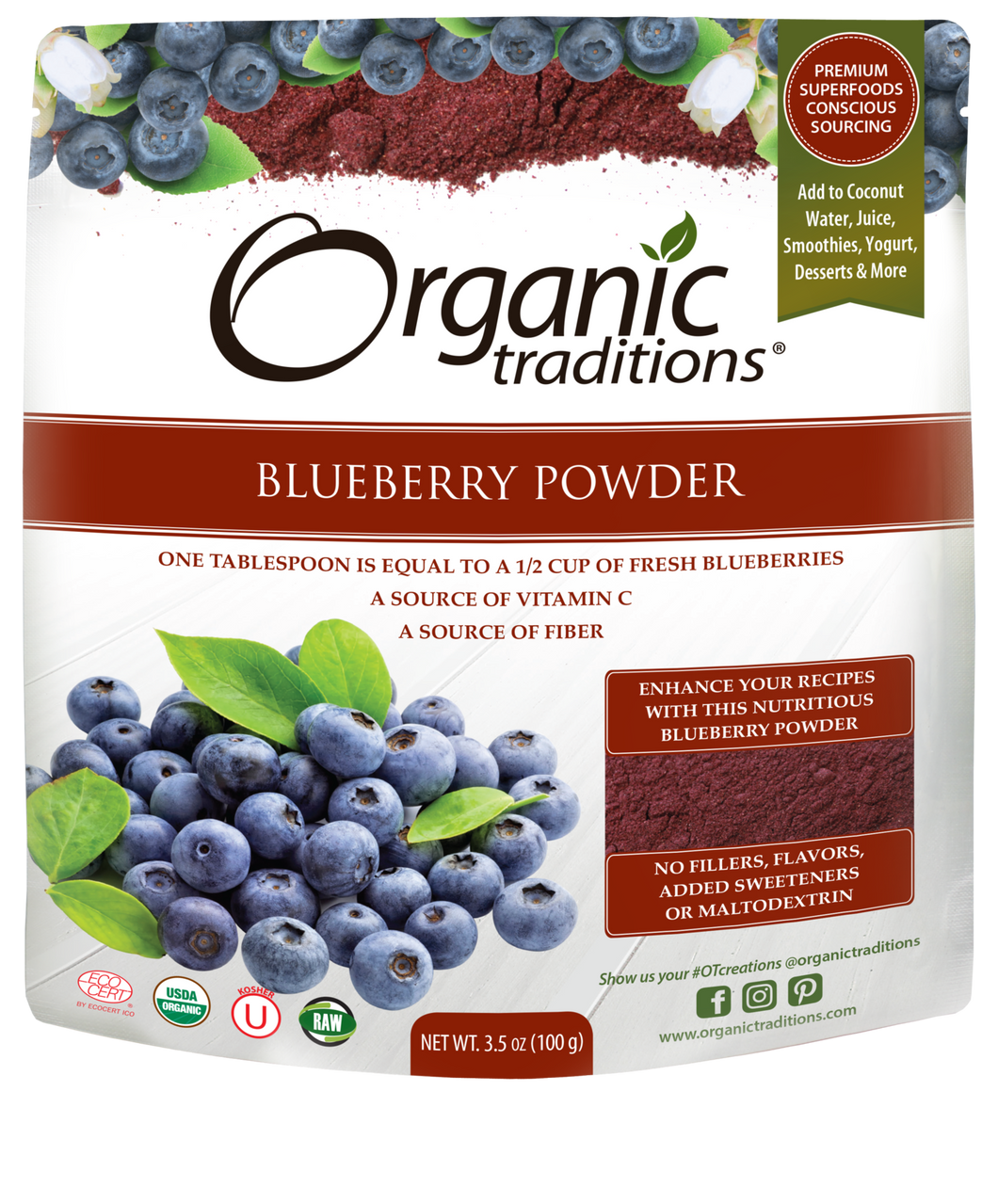 Org Trad- Blueberry Powder, Cold Dried (100g)