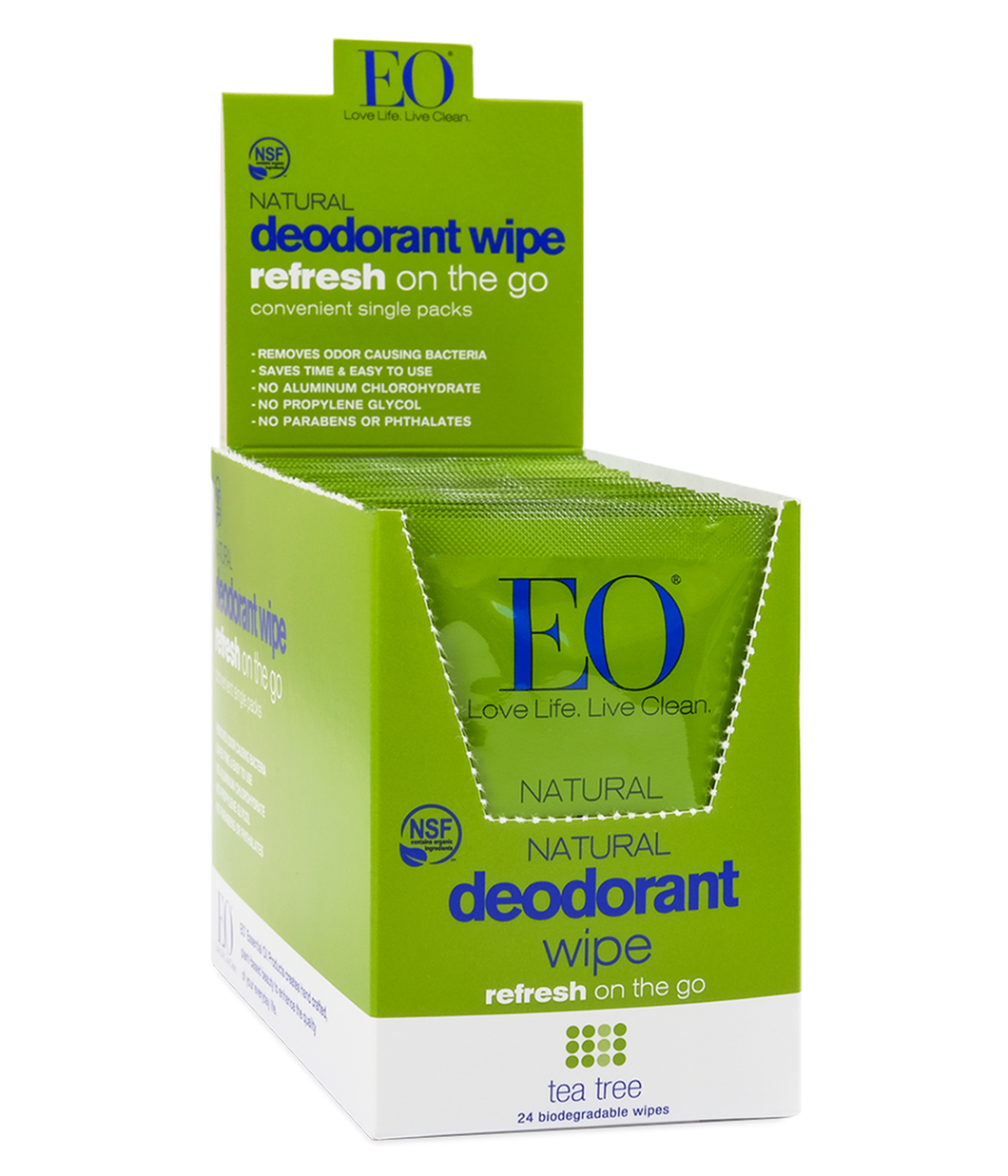 EO- Natural Deodorant Wipes Tea Tree